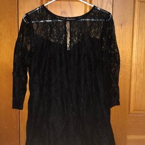 Black lace shift dress